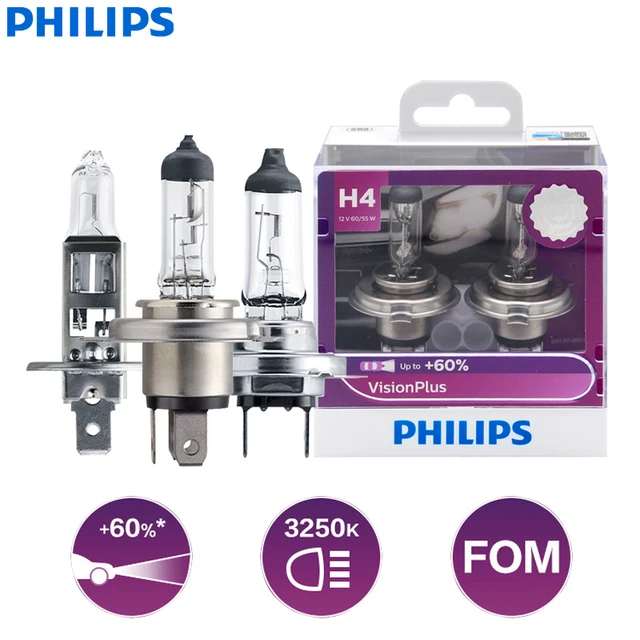 2X Philips H1 H4 H7 H11 HB3 HB4 9005 9006 12V Crystal Vision