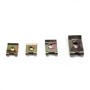 

110Pcs Auto Clips M6/M8/M10/M12 For Motorcycle Car U Clip Nut Kit Zinc Yellow Speed Fastener Mounting Clamp Clip Nut