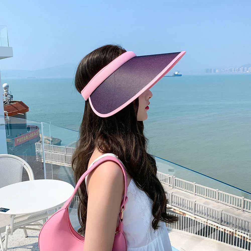 Women color-changing anti-ultraviolet summer sun hat all-match female summer sunscreen light cover face empty top hat sun hat sun protection hat empty top hat