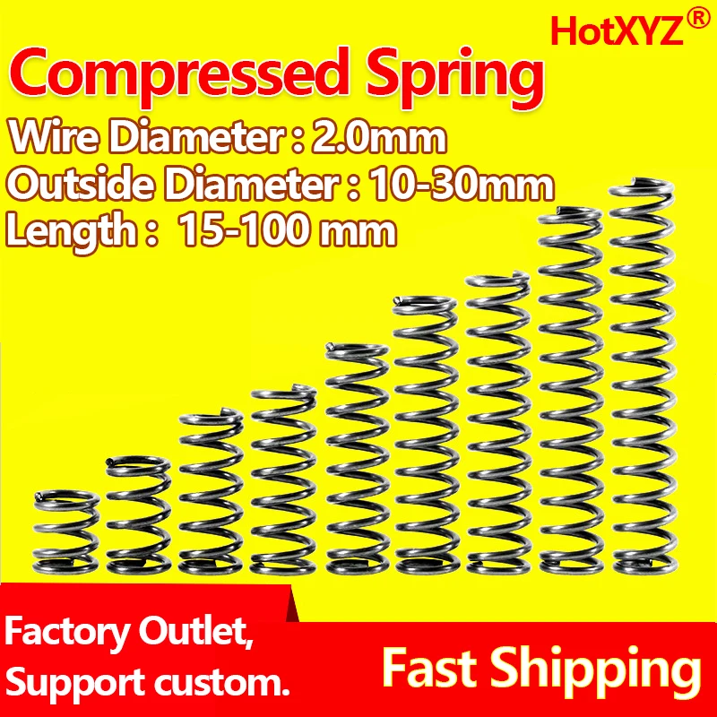 4 x resortes de compresión tamaño 3mm de diámetro 20mm longitud largo con presión D 0.3 S/S 