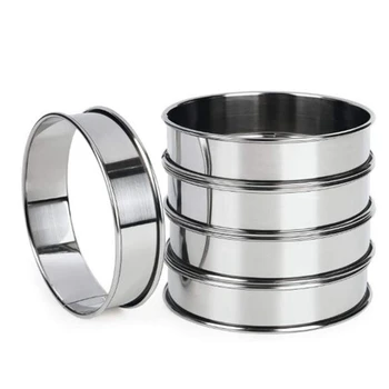 

5 Pcs Double Rolled Tart Rings Stainless Steel Muffin Rings Crumpet Rings Round Tart Rings for Home Food Baking Tools