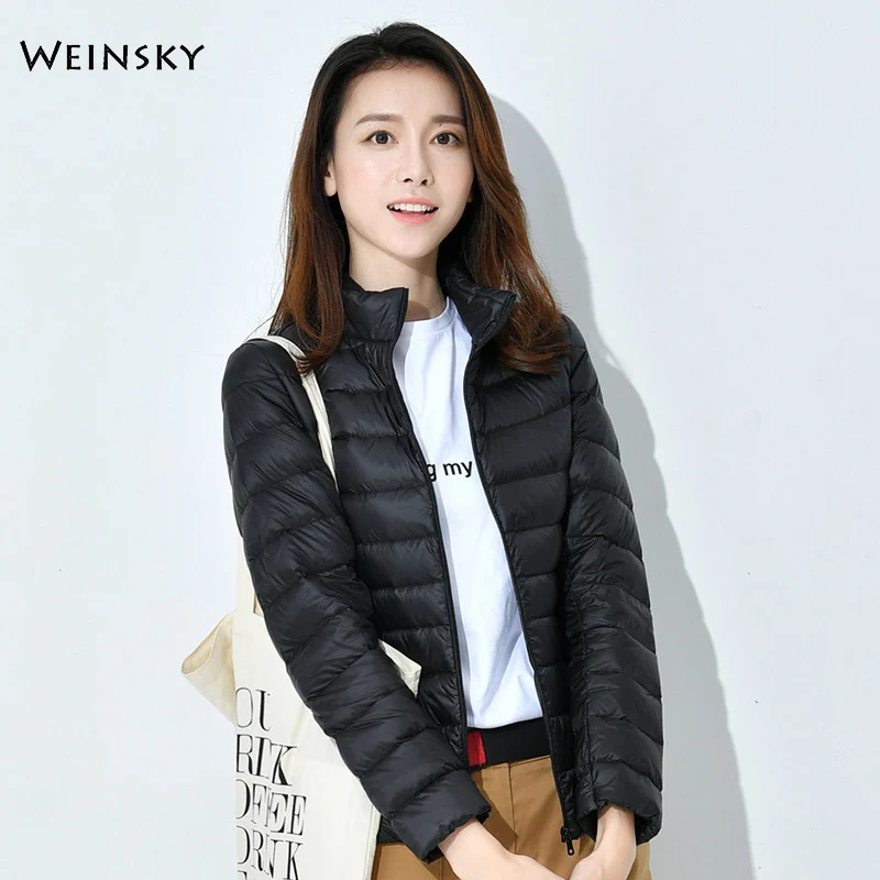 Kopen Winter Vrouwen Ultralight Dunne Down Jas White Duck Down Jassen Lange Mouwen Warme Jas Parka Vrouwelijke Draagbare Uitloper