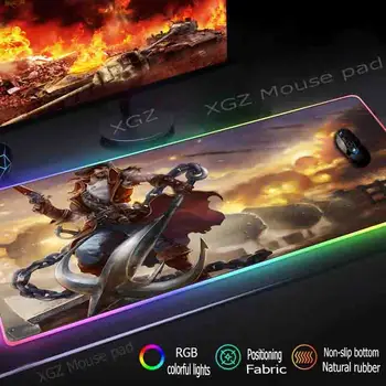 

XGZ Custom Large RGB Gaming Mouse Pad Black Lock-edge Anime Battlefield Computer Desk Speed Rubber Non-slip for Csgo Xxl