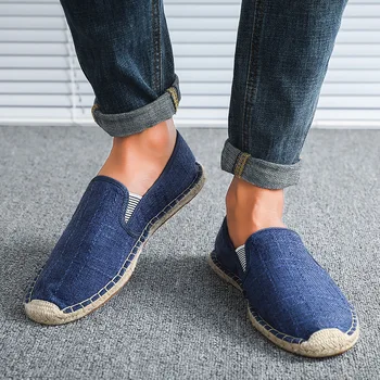 

Breathable Linen Casual Men's Shoes Old Beijing Cloth Shoes Canvas Summer Leisure Flat Fisherman Driving Shoes Wicking rtg67