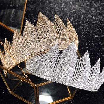 

FORSEVEN Fashion Handmade Crytal Rhinestone Tiara Princess Crowns Wedding Bridal Jewelry Accessories JL