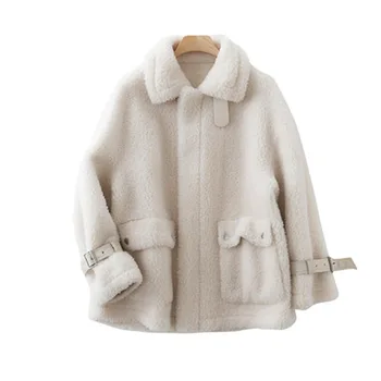 

Autumn Winter Coat Women Fluffy Jacket Autumn Zipper Plush Thick Casual Plus Size Lamb Winter Faux Fur Coat Female Overcoat 8213