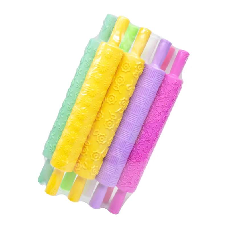 

DIY Baking Tool 8 Kinds of Flower Type Printed Rolling Pin Embossed Stick Cake Rolling Pin Fondant Stamping Rolling Pin