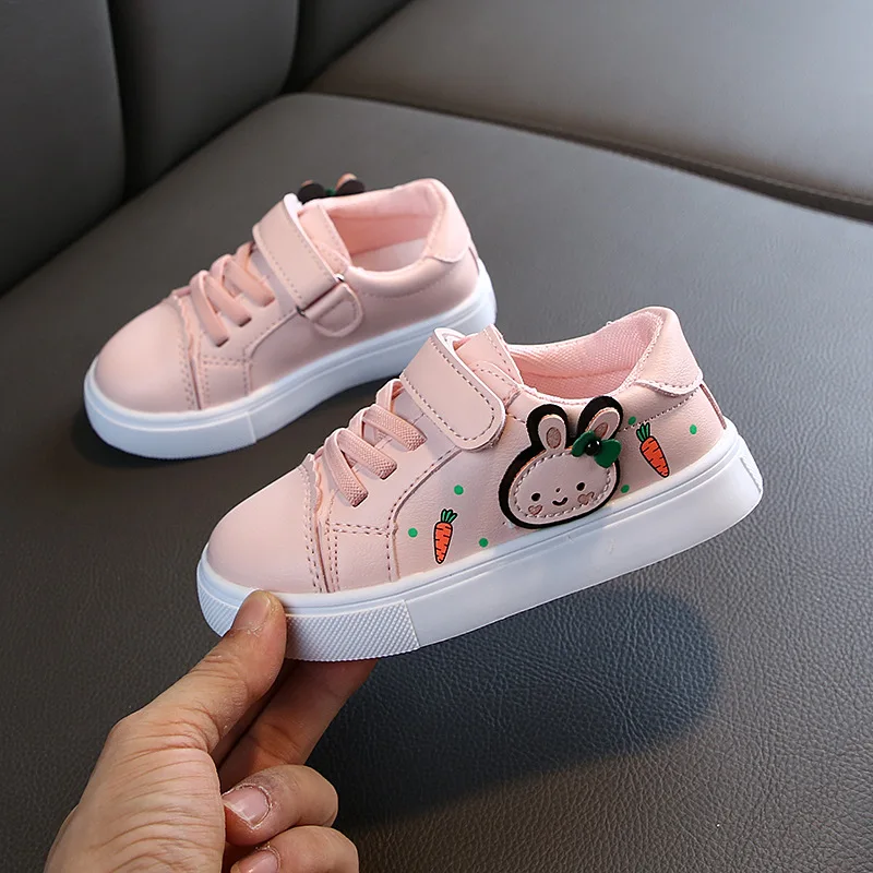 

Children Girls Breathable sport shoes kids Flat Casual White Shoes Cute rabbit kid Non-slip comfortable sport Sneakers