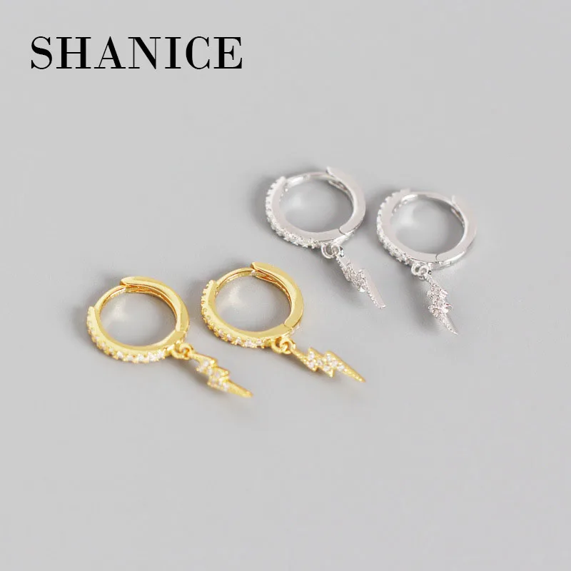 SHANICE Fine Jewelry 925 пробы серебряные цирконы подвеска с молнией серьги-гвоздики для женщин подарок для девушек