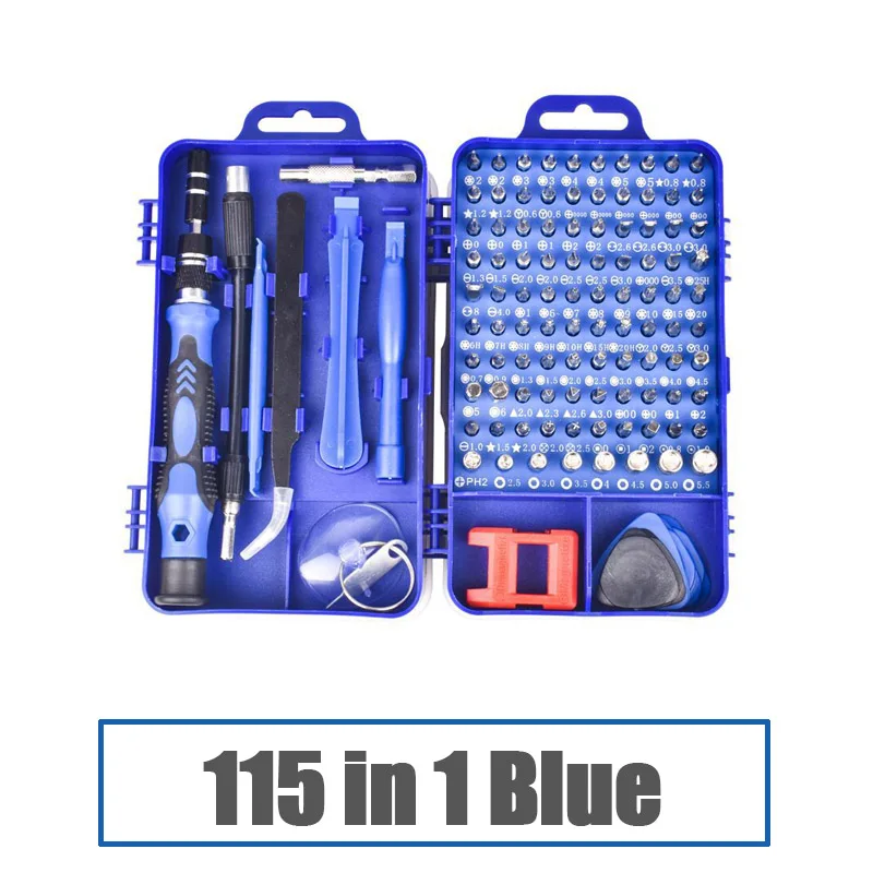 115 IN 1 BLUE QUK отвертка набор 115 в 1 прецизионный отвертка Бит Torx трещотка Магнитная Изолированная биты Мультитулы ремонт телефонов ручные инструменты - Цвет: 115 IN 1 BLUE