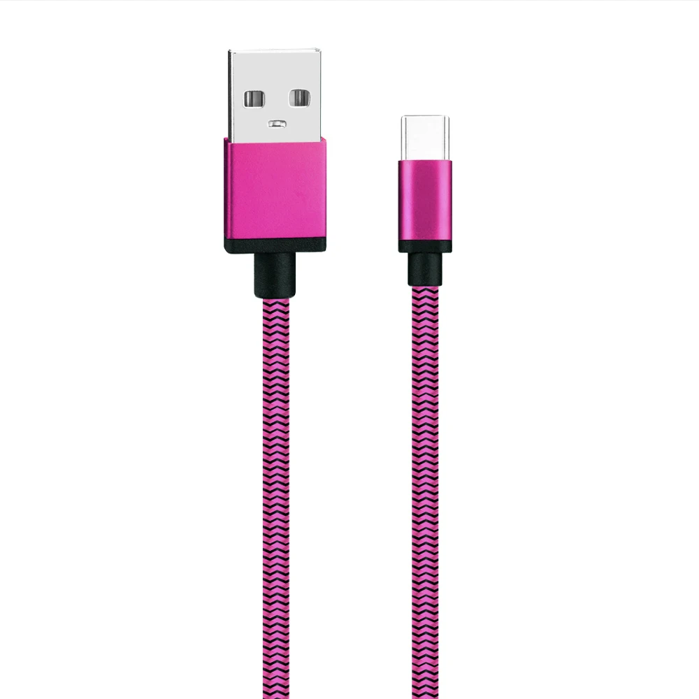 Rose Кабель usb type C для samsung S10 S9 S8 A50 для Xiaomi Redmi Note 7 Быстрая зарядка USB-C зарядное устройство для мобильного телефона USBC кабель type-C - Цвет: Rose