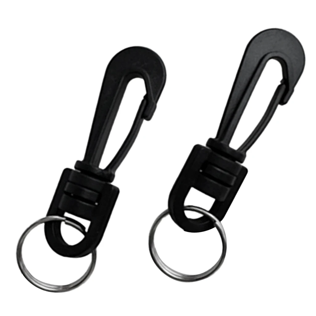 

4Pcs Scuba Diving Plastic Swivel Spring Snap Hook Clip Split Rings Keychain