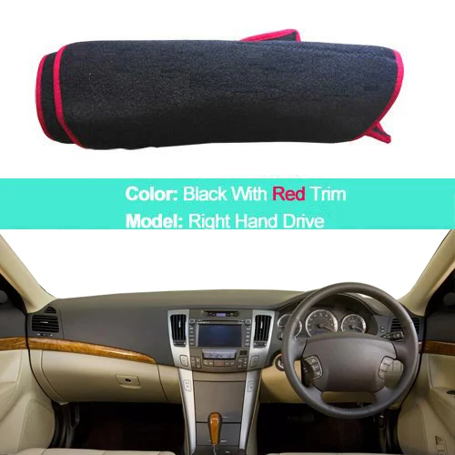 Для hyundai Sonata NF 2005-2008 2009 LHD RHD ковер 2 слоя Авто Крышка приборной панели ковер накидка тире коврик приборной панели анти-УФ - Название цвета: RHD Red