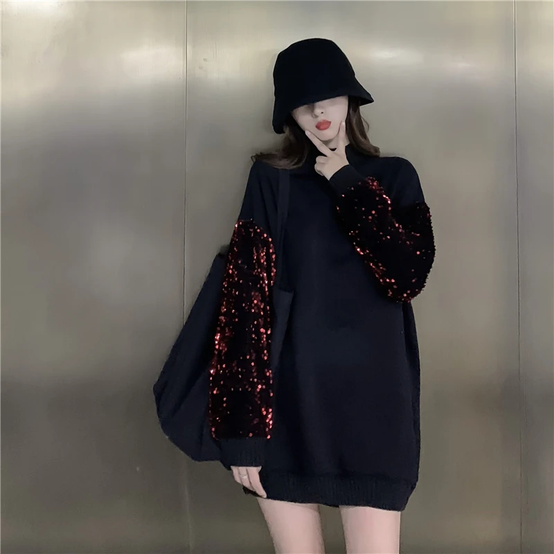 Joinyouth Women Sweatshirts Harajuku Korean Clothes Patchwork Full Sequin Fashion Ropa Mujer Autumn Winter Female Sweatshirt 112