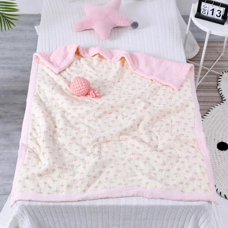 New fabric crepe cotton quilt four season baby air conditioner room blanket quilt nursery school baby kids children bed