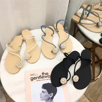 

New Style Split Toe Flat Anti-slip Peep-Toe Casual Cross Belt Sandals Drag Outer Wear WOMEN'S Shoes 2020 Summer Versatile WOMEN'