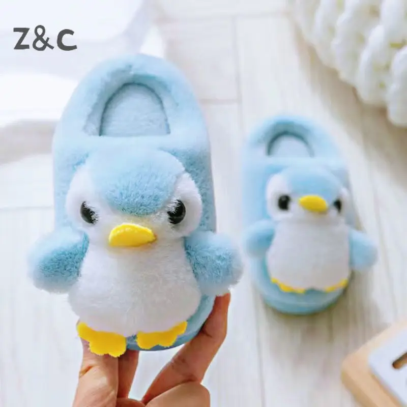 

Warm Children's Slippers Home Autumn Winter Cotton Wool Indoor Shoes Boys and Girls Plush Funny Cute Toddler Baby Slippers 2020