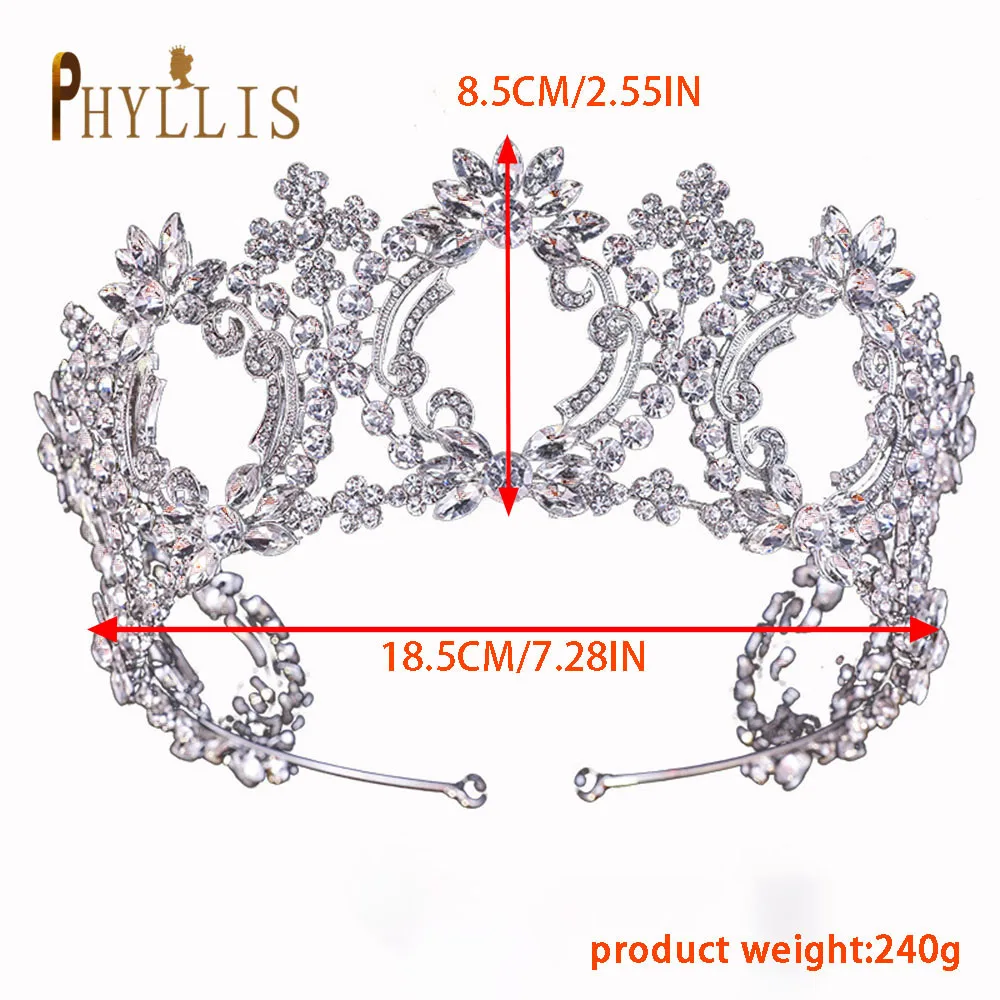 A116 Luxury Wedding Crown Rhinestone Wedding Tiara European Bride Hair Jewelry Birthday Party Headband Diamond Bridal Headpiece