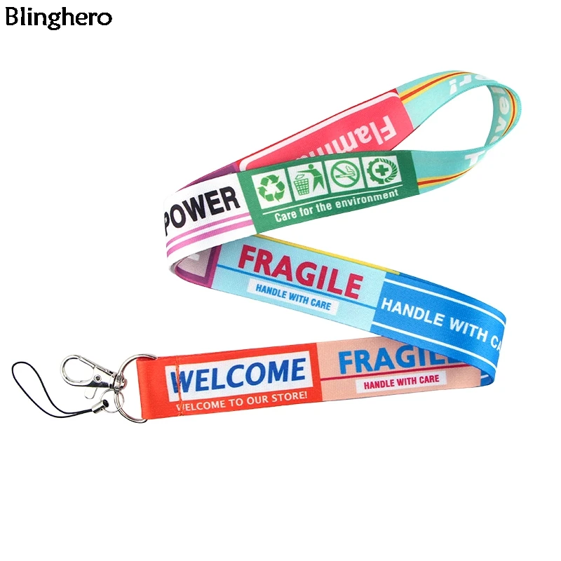 10 шт./лот Blinghero Предупреждение ремешок для телефона бретелей через шею с ключами держатель значка стильный повесить веревки ремень для друзей BH0307
