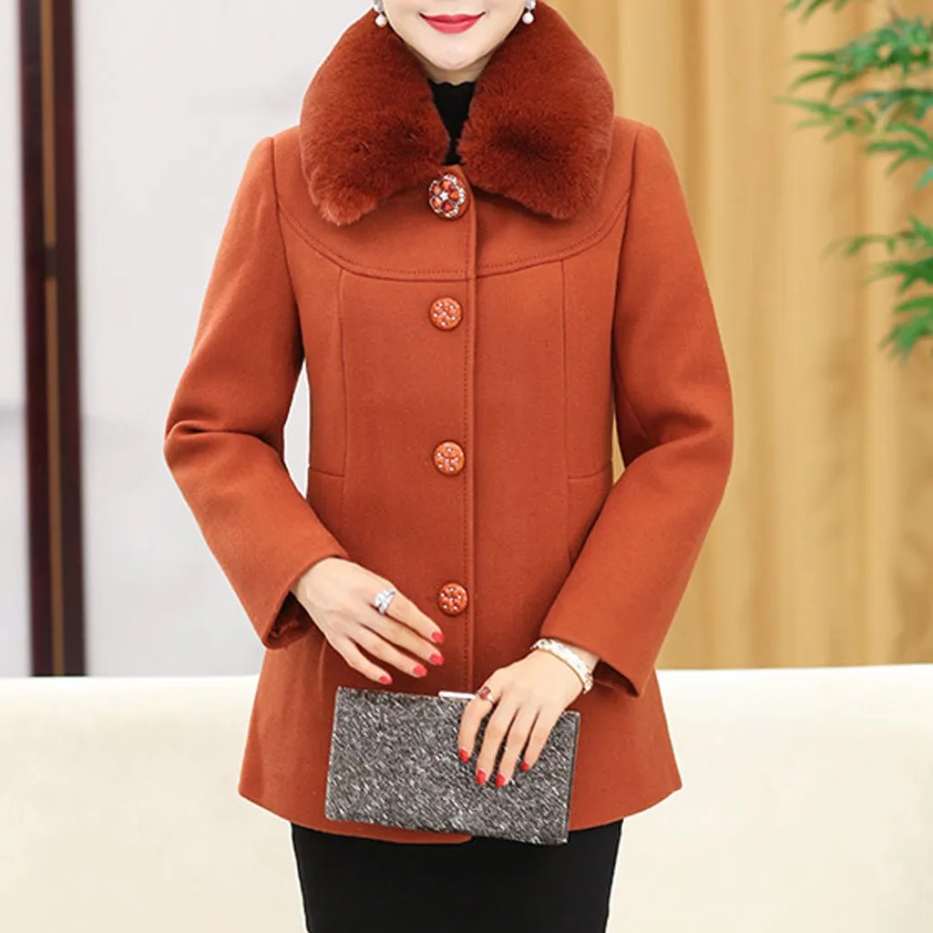 Manteau femme hiver, зимнее пальто для женщин, одноцветное, с принтом, с карманами, с меховым воротником, на пуговицах, с длинным рукавом, длинное пальто, пальто из искусственного меха