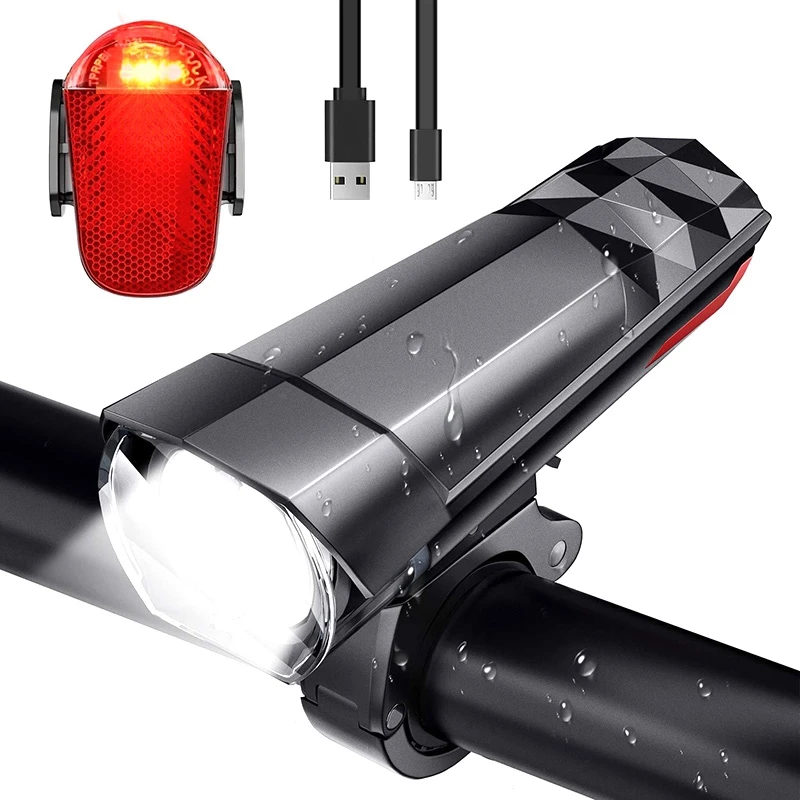 Велосипедный велосипедный светильник Usb зарядка Mtb дорожный велосипед головной светильник водонепроницаемый светодиодный Передний фонарь