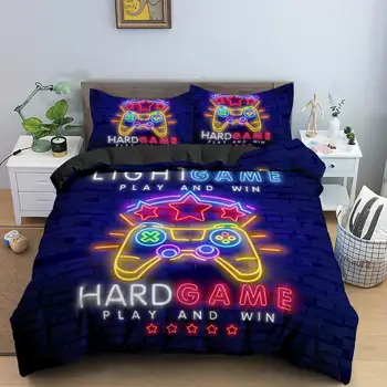 

3D Gamer Bedding Set Single/Twin/Double/Full/Queen/UK King/AU King/US King Size Pattern Printed Duvet Cover