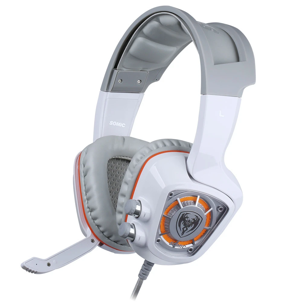 Somic G910 Sound Vibration Listening Sound Recognition Location Laptop Stereo Esports Gaming Headset - Цвет: White-Have a box