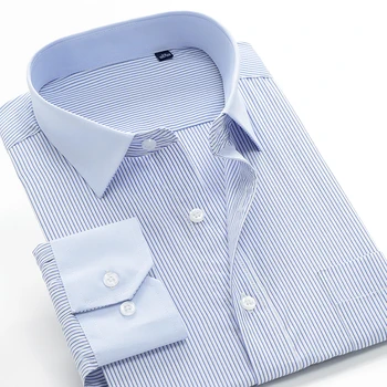 

2020 Spring Classic Men Striped Dress Shirt Long Sleeve Mens Business Formal Office Plus Size 7XL Tops Male Smart Casual Shirts
