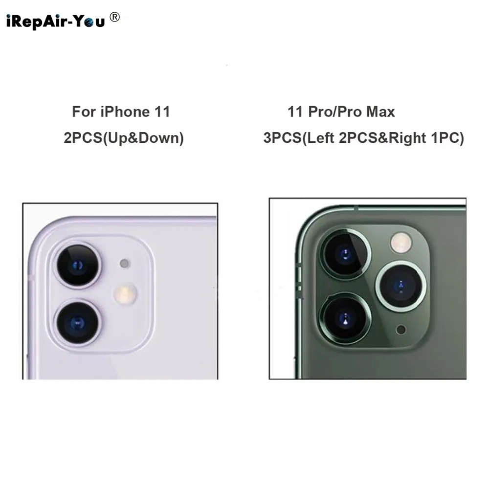 Запасной стеклянный объектив для задней камеры для iPhone 11 Pro Max сломанный объектив для камеры Ремонт Кристальный одиночный задний объектив камеры