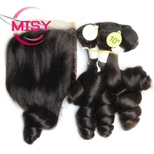 

Curly Bundles With Lace Closure Indian Hair Weave Bundles with 4*4 Closure Remy Human Hair 5 Bundles and Closure