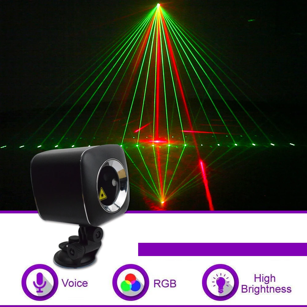 YSH Звездный душ RGB лазерный светильник мини звуковая активация для рождественской вечеринки светильник s внутреннее украшение для праздника портативный светильник ing