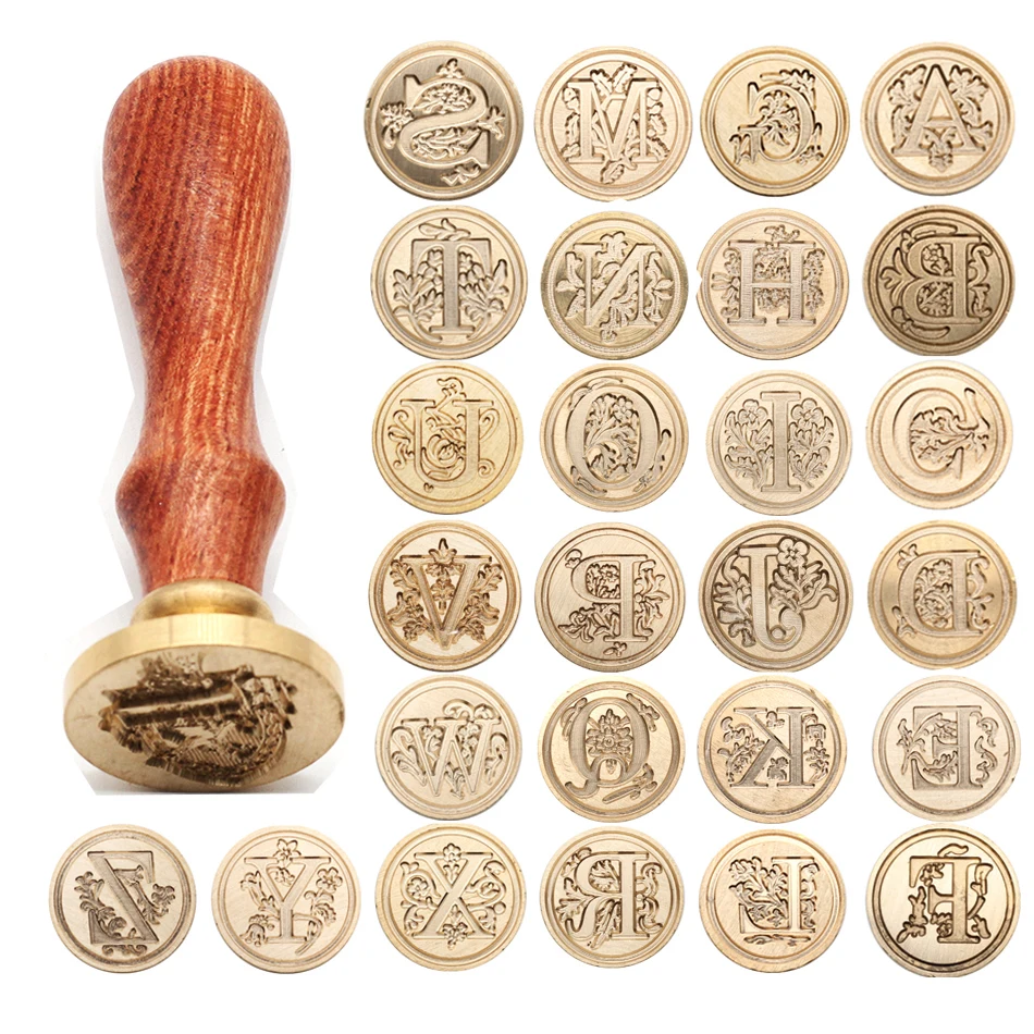 Classic Alphabet Ornamental Letter Vintage Wax Badge Seal Stamp Wax Kit-AY 