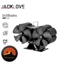 Dupla cabeça 10 lâminas ventilador de lareira ventilador de alumínio calor alimentado fogão log ventilador queimador de madeira casa eficiente distribuição de calor
