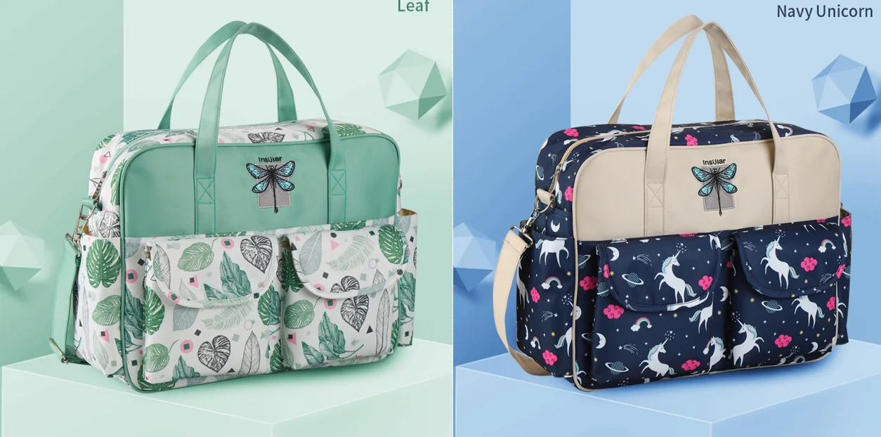 New Waterproof Nylon Print Shoulder Mother Bag Multi-function Messenger Portable Mother And Baby Bag Large Capacity Mummy Bag