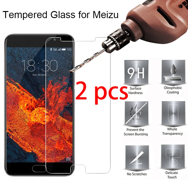 2 шт.! Прозрачное стекло Защитное для телефона Meizu Pro 7 6 Plus 5 Передняя пленка 16 15