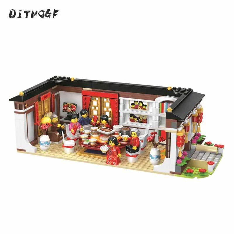 

646PCS Chinese New Year's Eve Dinner Reunite with families 11142 Figure Building Blocks Toys Compatible