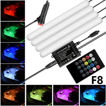 

Led Car Foot Ambient Light With USB Cigarette Lighter Backlight Music Control App RGB Auto Interior Decorative Atmosphere Lights