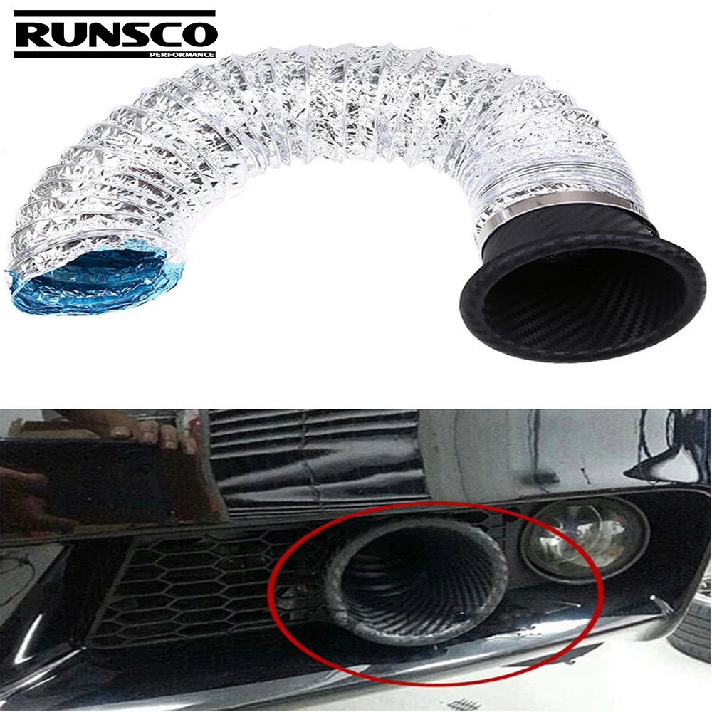 

Universal Racing Car Turbo Turbine Inlet Pipe Round ABS Carbon Fiber Look 6CM Air Intake Pipe Air Funnel