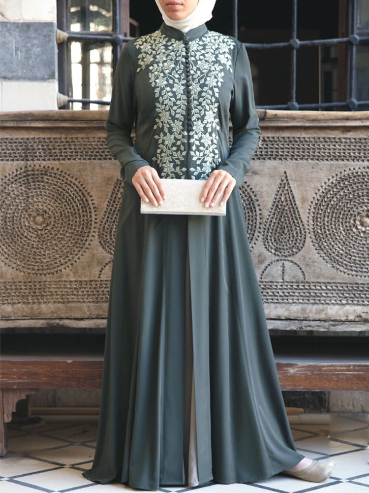 Muslim Cothes Abaya Women Muslim Kaftan Dress Loose printed Abaya Islamic Turkish Long Dresses casual Women Muslimah abaya dubai