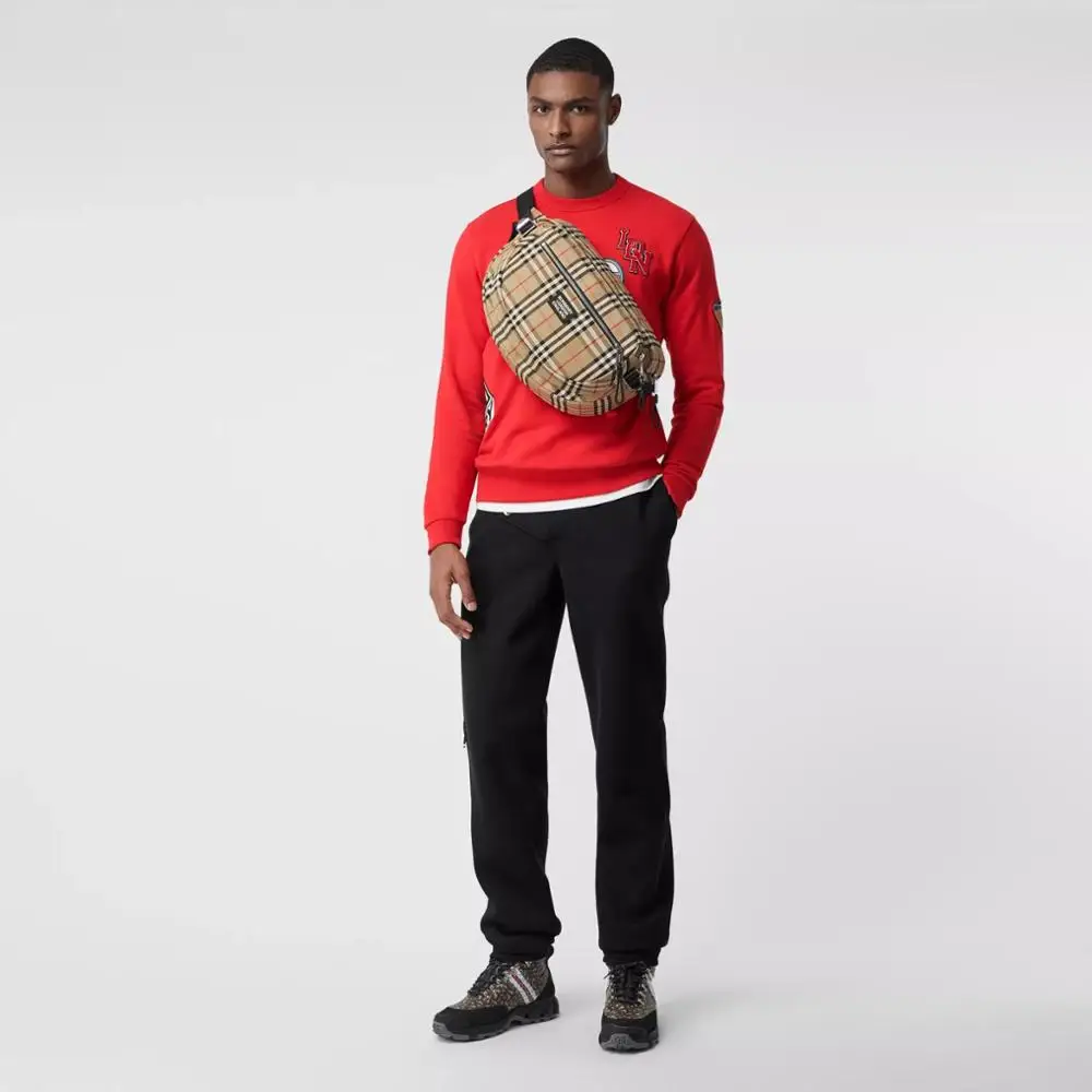 Мужская сумка через плечо Burberry, большая винтажная клетчатая Хлопковая сумка-мессенджер для мужчин, модная 80177341