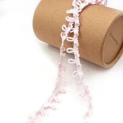 Vibrant Multicolor Elastic Lace Ribbon for Creative Sewing and Craft Projects (Pink)