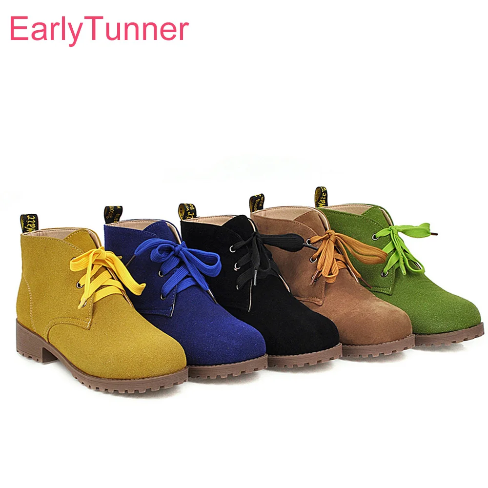 

2019 Brand New Fashion Black Blue Women Ankle Combat Boots Fashion Anti Slip Chunky Heel Lady Nude Shoes EH901 Big Size 10 43
