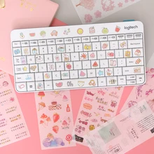 Petits autocollants créatifs Ins pour journal intime, étiquette mignonne, dessin animé, matériel pour journal intime, 6 