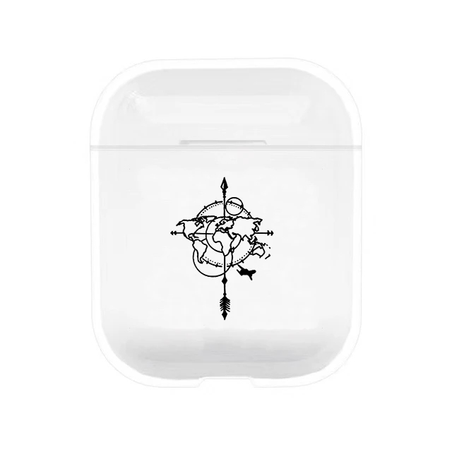 200939 Карта мира наушники чехол для Airpods чехол милый карта туда и обратно Прозрачный жесткий чехол из пластика с изображением наушники чехол s крышка для Аксессуары для Airpods - Color: 200939