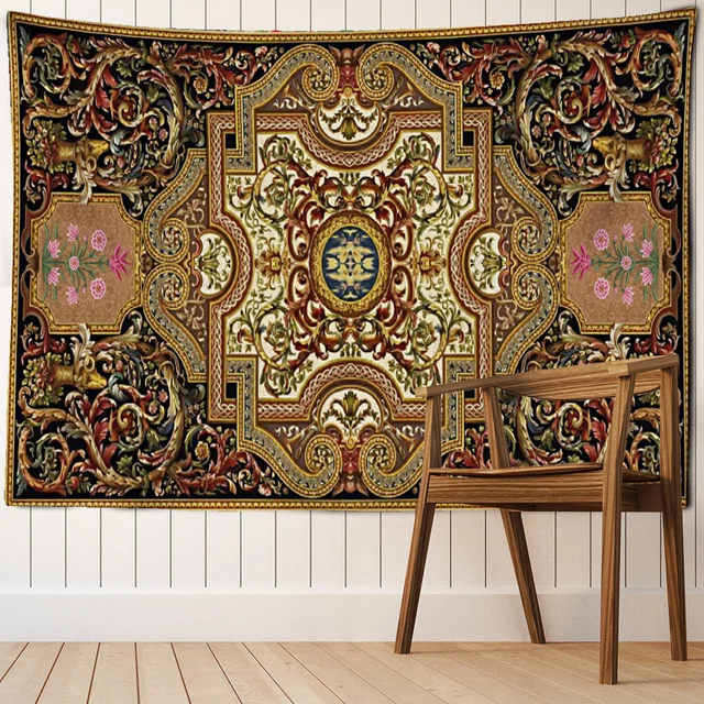 Retro Style Persian Printed Psychedelic Tapestry