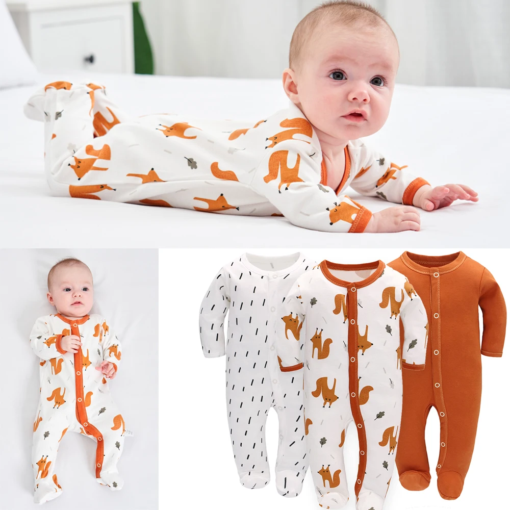 

Комбинезон детский хлопковый, с длинным рукавом, 3 шт./партия