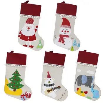 

Christmas Stockings Sock Santa Snowman Tree Decorations Candy Gift Bag Xmas Tree Hanging Pendant Ornament