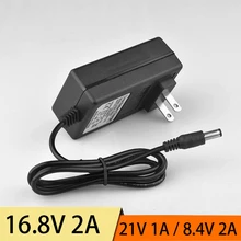 16.8V 2A 21V 1A 8.4V 2A EU/US Plug 18650 Lithium Battery Charger DC 5.5MM*2.1MM 100-240V Lithium Li-ion Battery Wall Charger