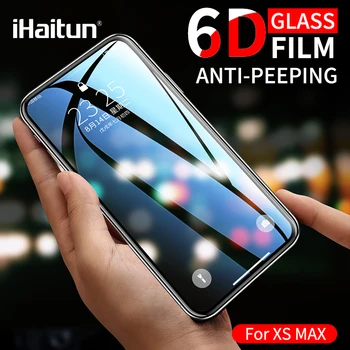 

iHaitun 6D Anti-Peeping Glass For iPhone 11 Pro Max X XR XS MAX 10 Screen Protector Curved Tempered Glass Case Phone Privacy 11