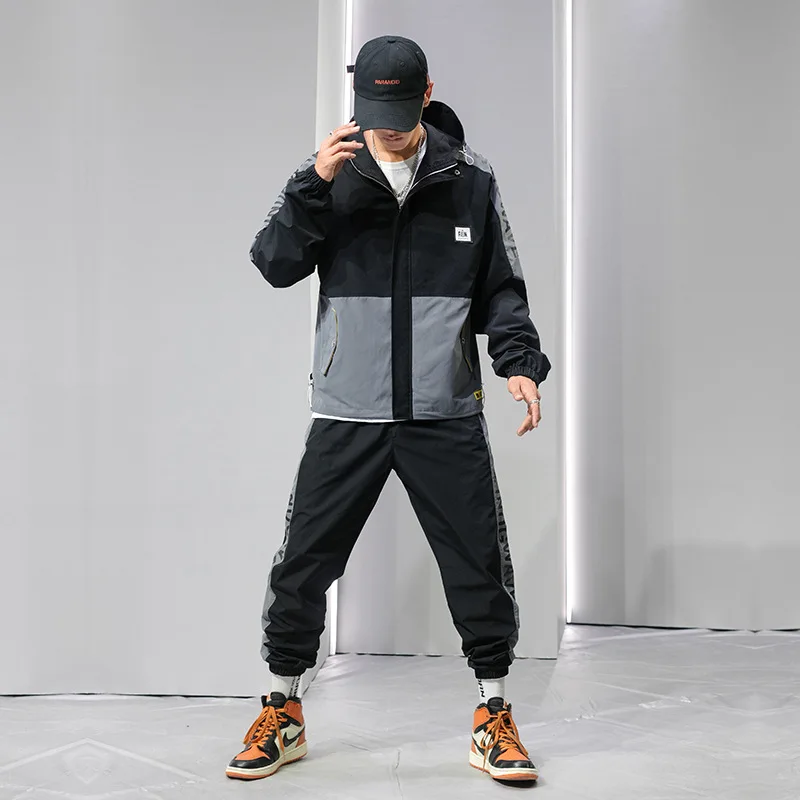 

MEN'S Hoodie Autumn Korean-style Trend Students Leisure Sports Suit Hip Hop Popular Brand Spring And Autumn Collocation Handsome
